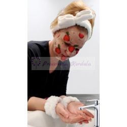 Opaska kokarda biała puchata