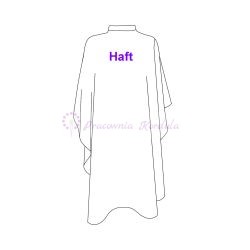 Haft na pelerynie fryzjerskiej