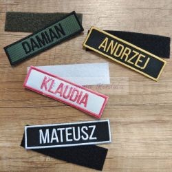 naszywka plakietka haftowana imiennik na rzepie