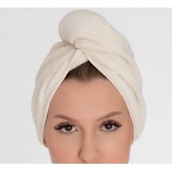 Ręcznik do włosów turban kolor naturalny