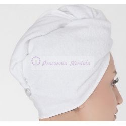 Turban ręcznik do suszenia włosów białe frotte